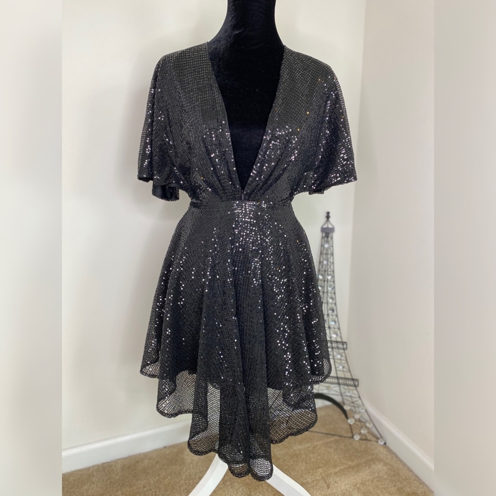 Black Sequin Cocktail Dress